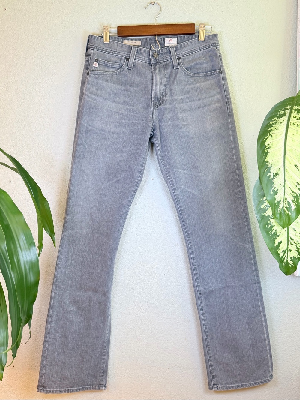 Adriano Goldschmied The Protege Straight Leg Mid Rise Grey Wash  Grunge Jean 29